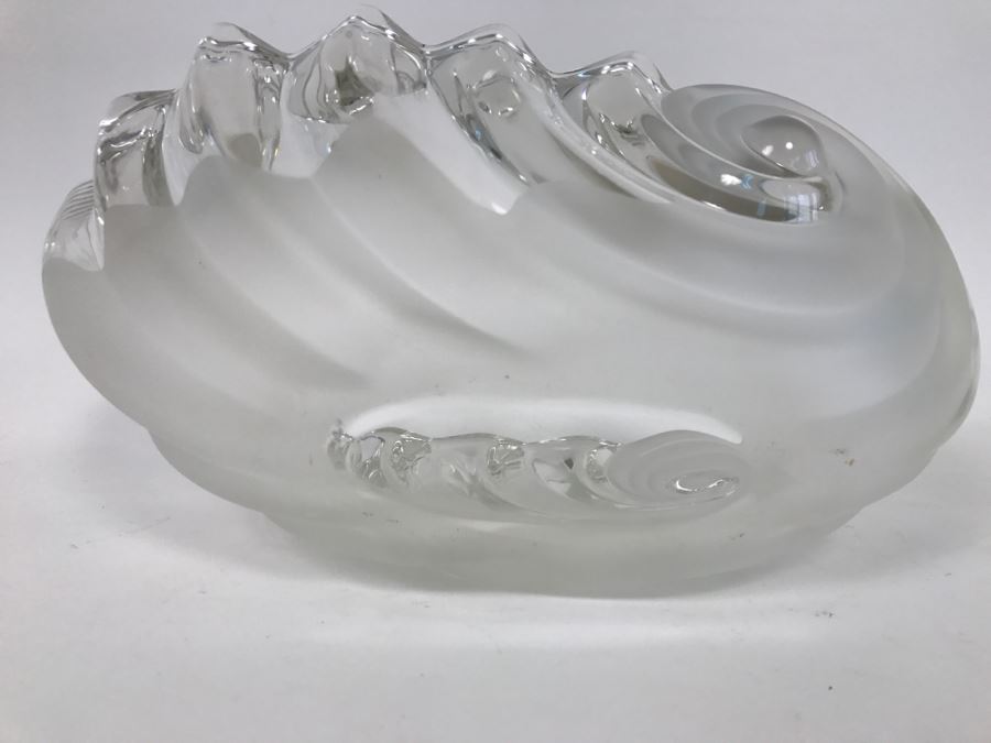 Large Crystal Glass Seashell Bowl [Photo 8]