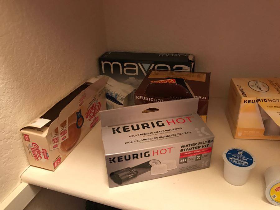 Pantry Lot Includes Swiffer Wet Jets With Supplies, Light Bulbs, Dirt Devil, Batteries, KEURIG Coffees - See All Photos [Photo 22]