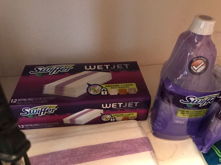 Pantry Lot Includes Swiffer Wet Jets With Supplies, Light Bulbs, Dirt Devil, Batteries, KEURIG Coffees - See All Photos [Photo 5]