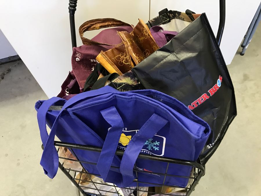 Metal Cart With Various Grocery Bags [Photo 2]