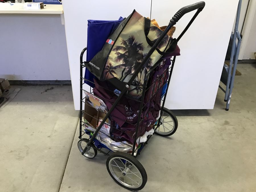 Metal Cart With Various Grocery Bags [Photo 3]