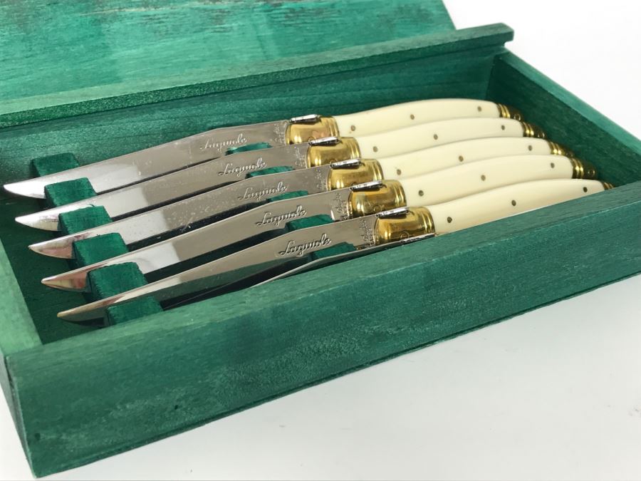Laguiole Jean Dubost France Knife Set Knives With Wooden Storage Box [Photo 3]