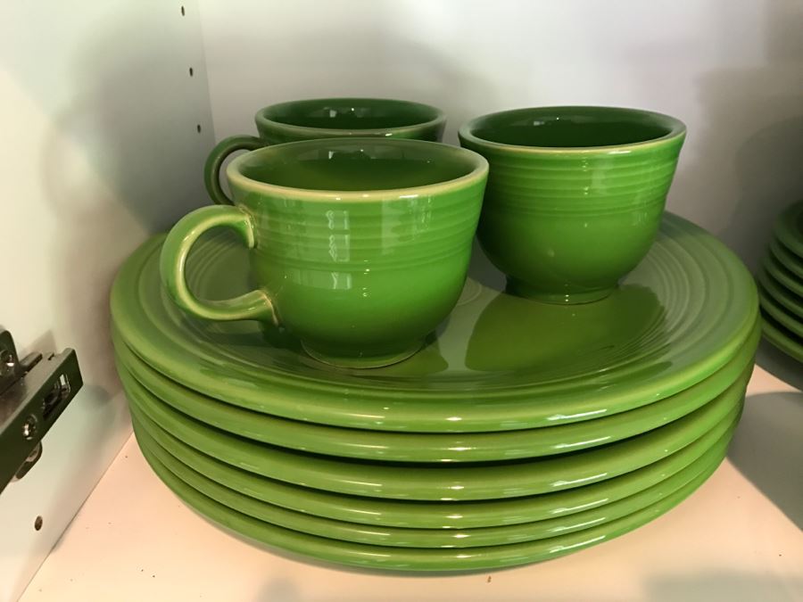 Green HLC Fiesta Homer Laughlin China Plates Cups Bowls Saucers [Photo 3]