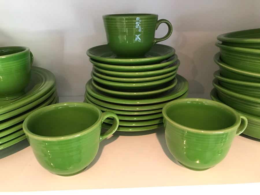 Green HLC Fiesta Homer Laughlin China Plates Cups Bowls Saucers [Photo 4]