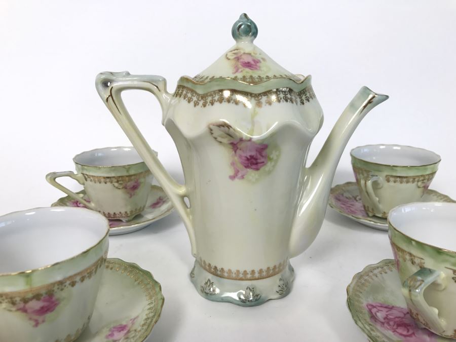 RS Prussia China Coffee Pot Set With (4) Cups And Saucers [Photo 3]