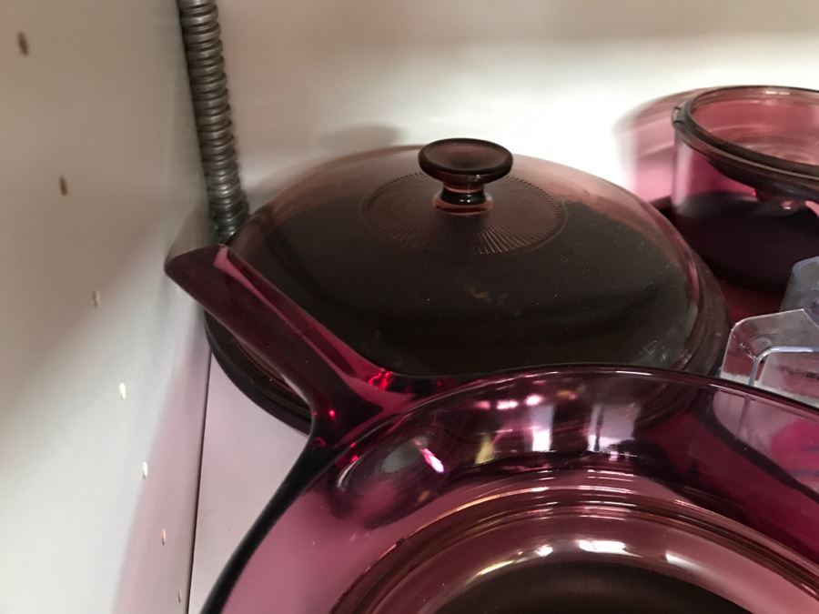 Set Of Purple Vision Corning Glassware Pots And Various Glassware [Photo 5]