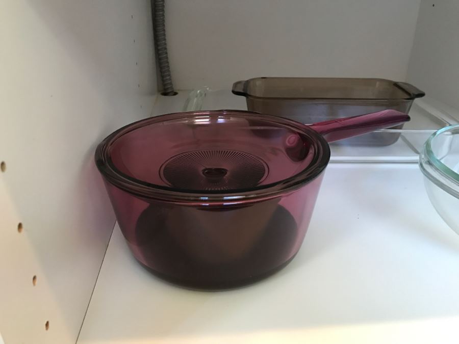 Set Of Purple Vision Corning Glassware Pots And Various Glassware [Photo 7]