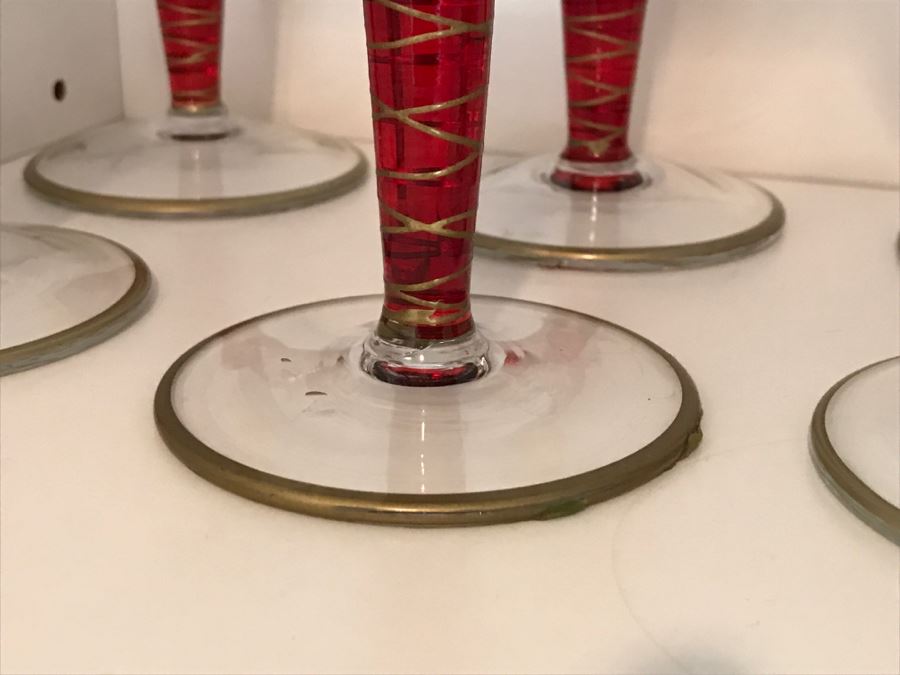 Set Of (11) Art Glass Stemware Glasses [Photo 4]