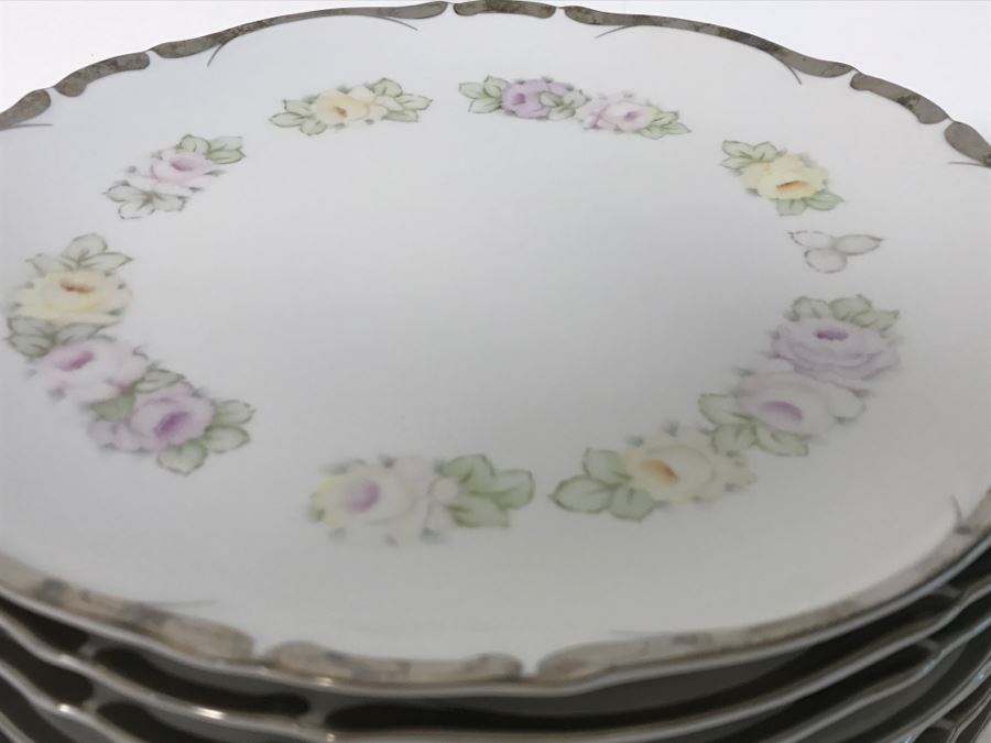 Large Starlight Fine China Set From Japan Silver Rim [Photo 16]