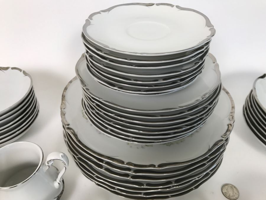 Large Starlight Fine China Set From Japan Silver Rim [Photo 3]