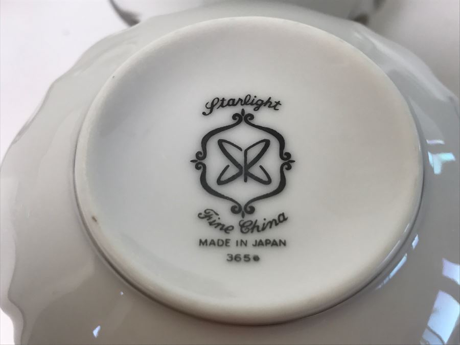 Large Starlight Fine China Set From Japan Silver Rim [Photo 11]