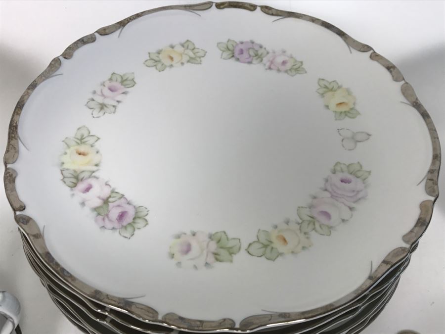 Large Starlight Fine China Set From Japan Silver Rim [Photo 15]