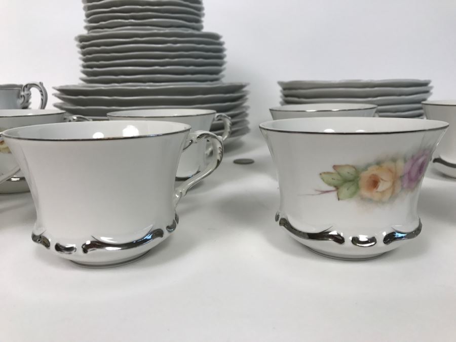 Large Starlight Fine China Set From Japan Silver Rim [Photo 2]
