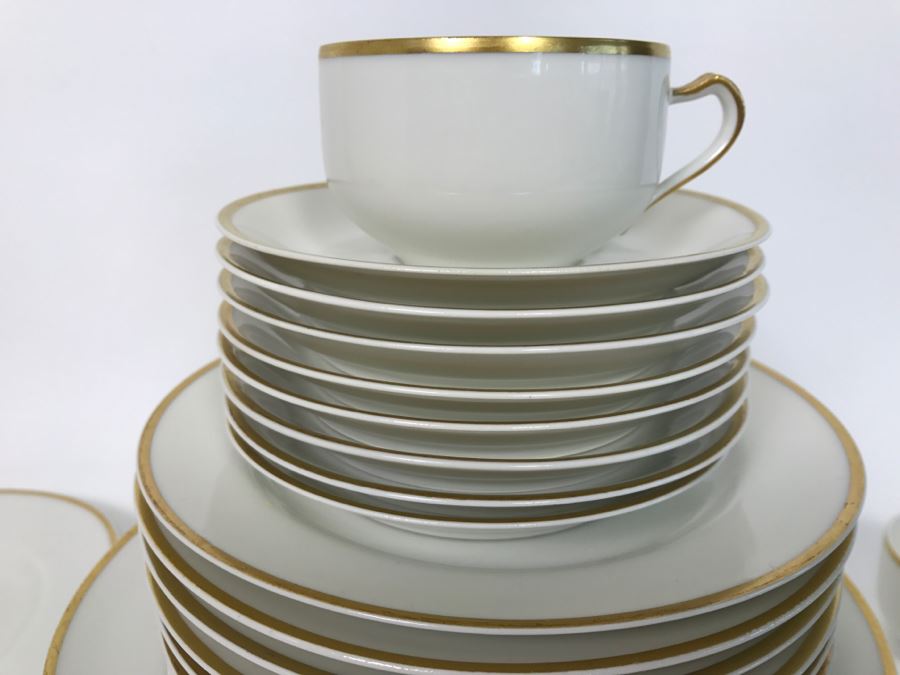 Elegant Gold Rim Haviland France Mirabeau Pattern China Set Decorated By Haviland & Co Limoges [Photo 3]
