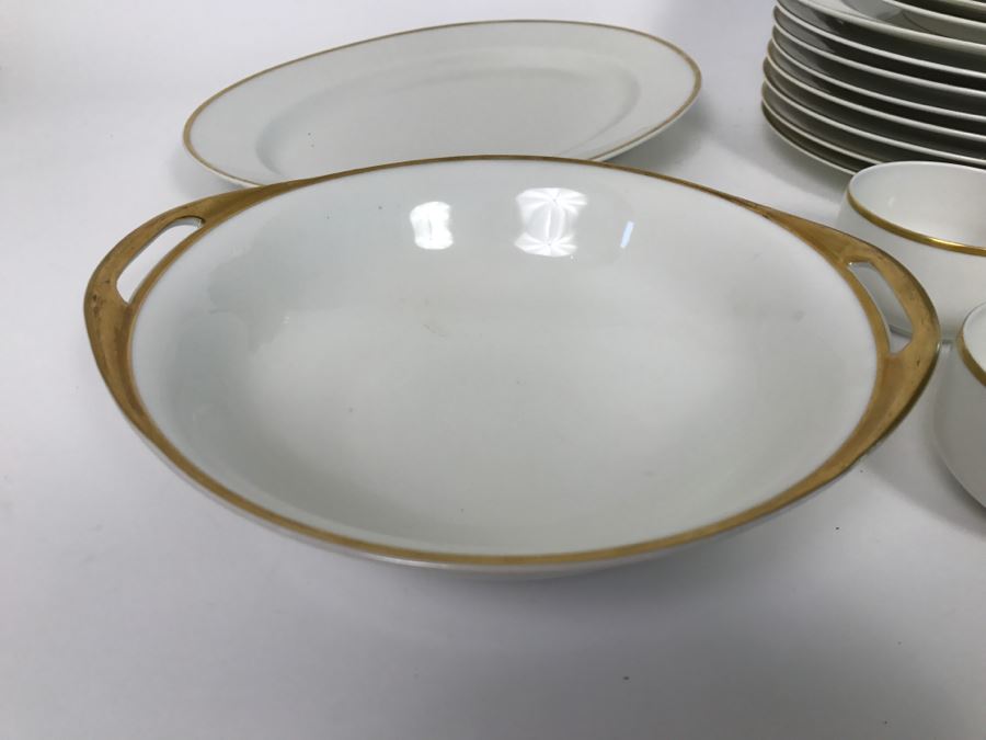 Elegant Gold Rim Haviland France Mirabeau Pattern China Set Decorated By Haviland & Co Limoges [Photo 6]