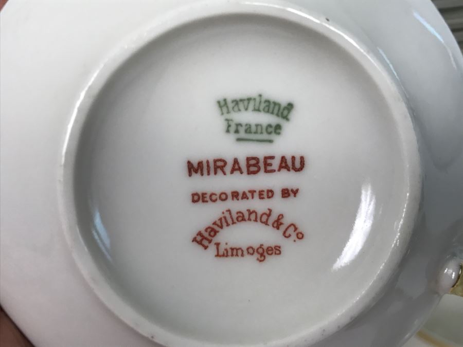 Elegant Gold Rim Haviland France Mirabeau Pattern China Set Decorated By Haviland & Co Limoges [Photo 9]