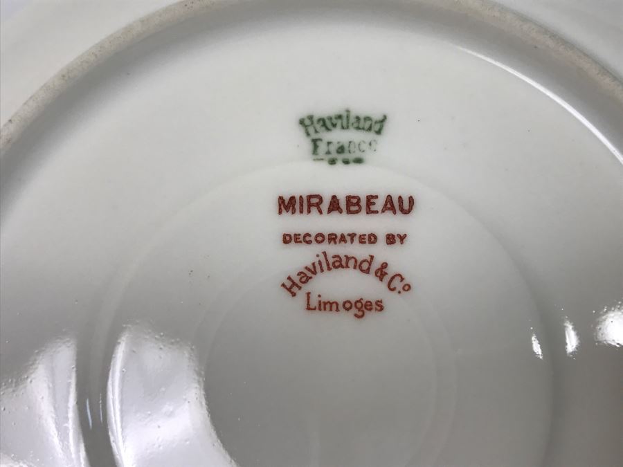 Elegant Gold Rim Haviland France Mirabeau Pattern China Set Decorated By Haviland & Co Limoges [Photo 11]