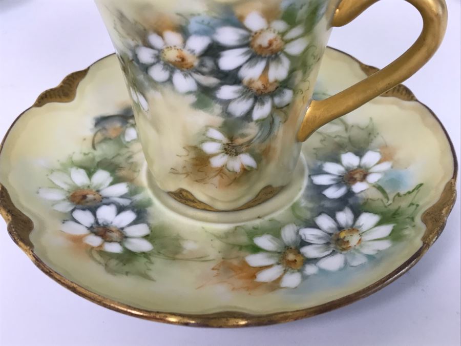 Elegant Vintage Chocolate Coffee Pot China Set With (6) Cups And Saucers And Coffee Pot [Photo 5]