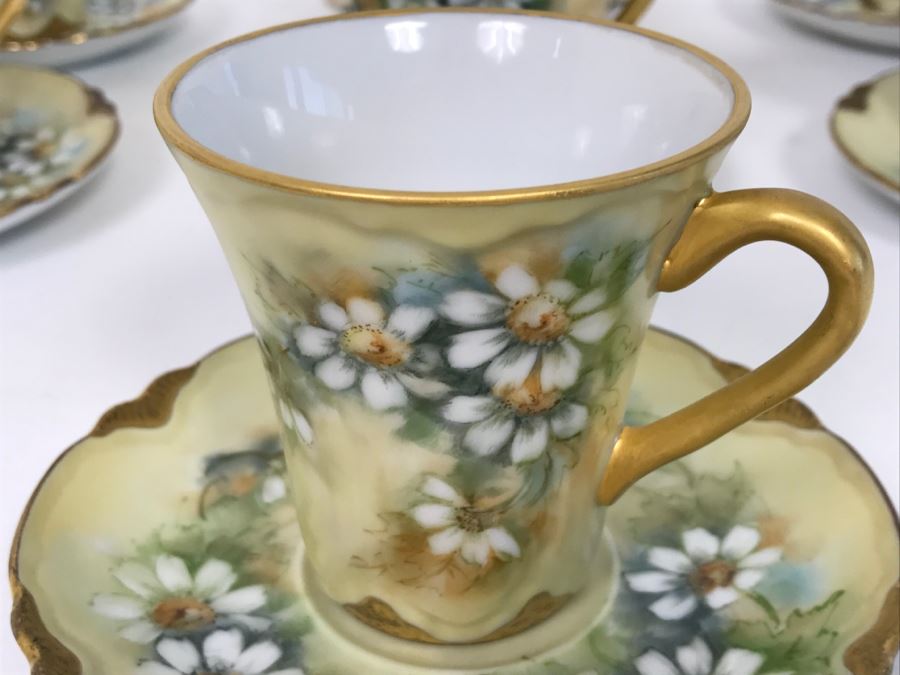 Elegant Vintage Chocolate Coffee Pot China Set With (6) Cups And Saucers And Coffee Pot [Photo 6]