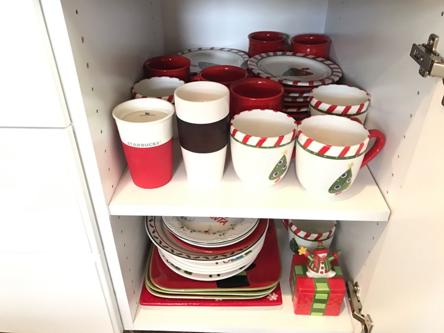 Various Holiday Themed Coffee Cups Mugs, Plates And Bowls [Photo 1]