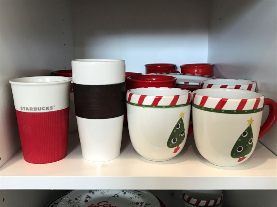 Various Holiday Themed Coffee Cups Mugs, Plates And Bowls [Photo 7]