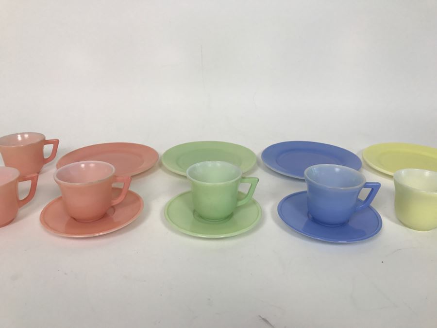Vintage Colored Cups And Saucers [Photo 1]