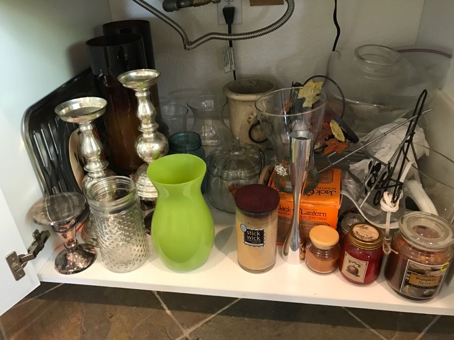 Home Decor Candles Vases Lot