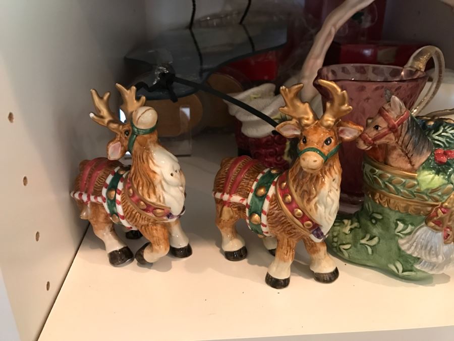 Kitchen Cupboard Lot With Home Decor Items, Glassware, MIKASA - See Photos [Photo 2]