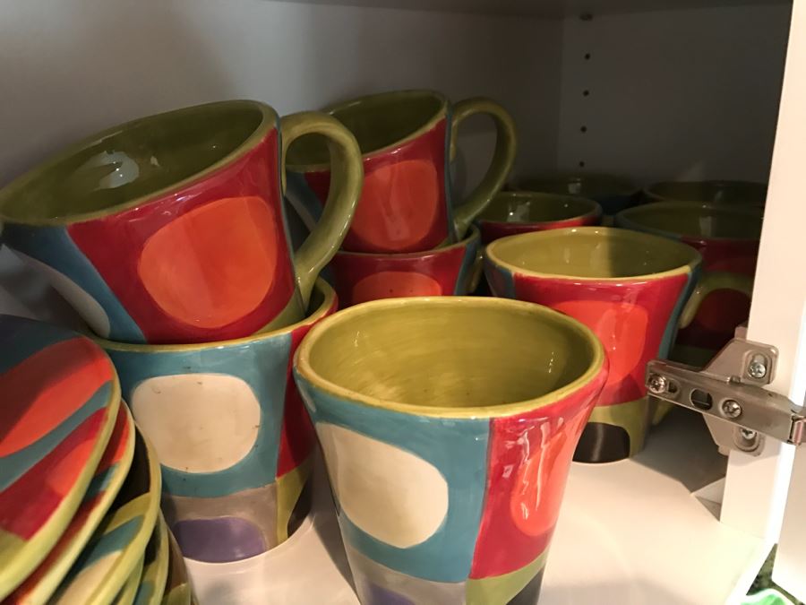 Various Hand-Painted Earthenware Plates, Bowls, Cups Urban Dot From Pier 1 [Photo 2]