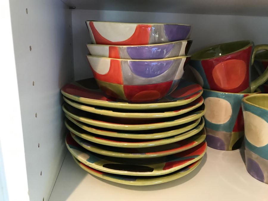 Various Hand-Painted Earthenware Plates, Bowls, Cups Urban Dot From Pier 1 [Photo 4]