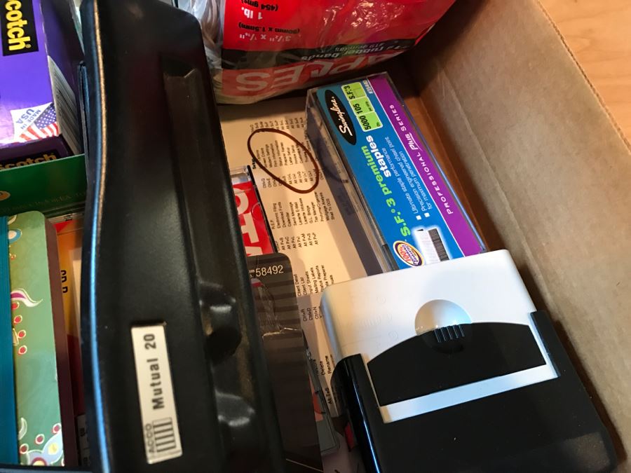 Huge Office Supply Lot With Desk Organizers, Pens, Tape, Paperclips, Memo Pads, Envelopes, Magnifying Glass - See Photos [Photo 7]