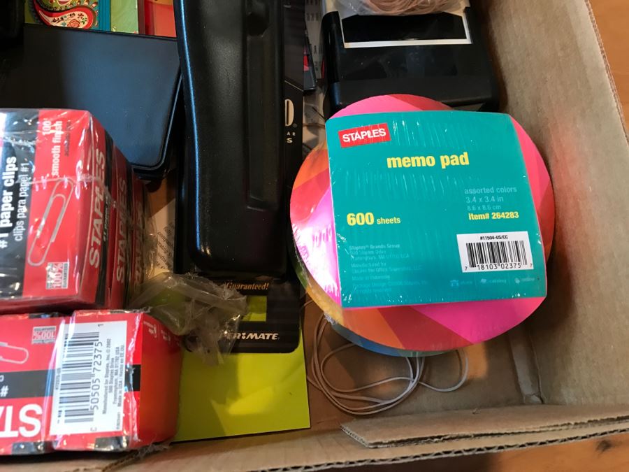 Huge Office Supply Lot With Desk Organizers, Pens, Tape, Paperclips, Memo Pads, Envelopes, Magnifying Glass - See Photos [Photo 5]