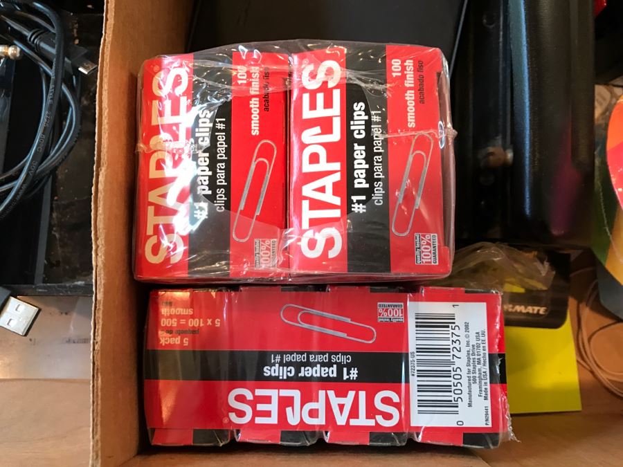 Huge Office Supply Lot With Desk Organizers, Pens, Tape, Paperclips, Memo Pads, Envelopes, Magnifying Glass - See Photos [Photo 4]