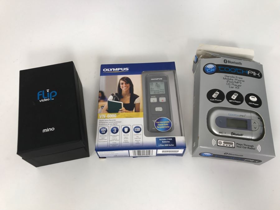 Olympus Digital Voice Recorder, Flip Video Mino And Hands-Free ToothPik [Photo 1]