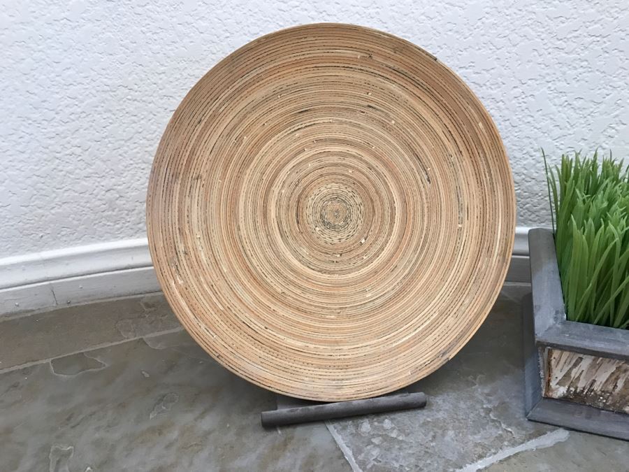 Home Decor Lot With Faux Grass, Plate With Stand And Bowl With Rope Balls [Photo 6]