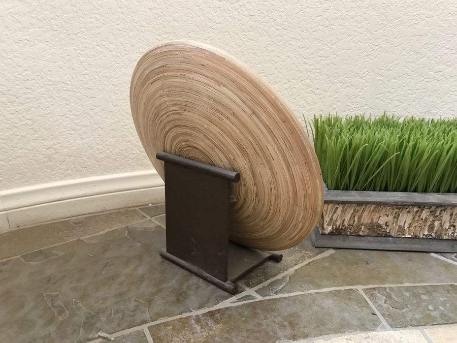 Home Decor Lot With Faux Grass, Plate With Stand And Bowl With Rope Balls [Photo 7]