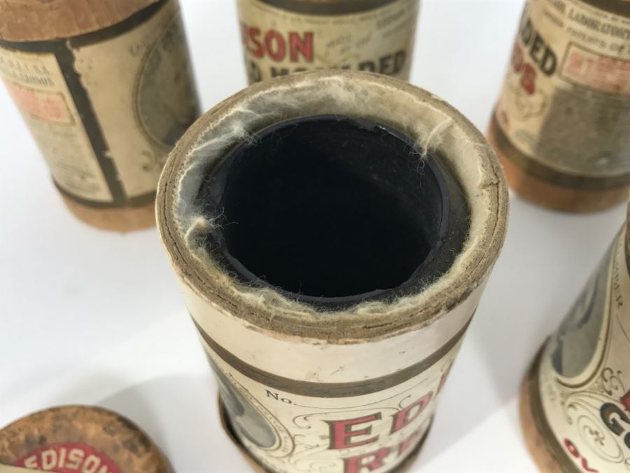 (6) Vintage Edison Records Wax Music Cylinders With Cylindrical Boxes For Use With An Edison Phonograph [Photo 11]