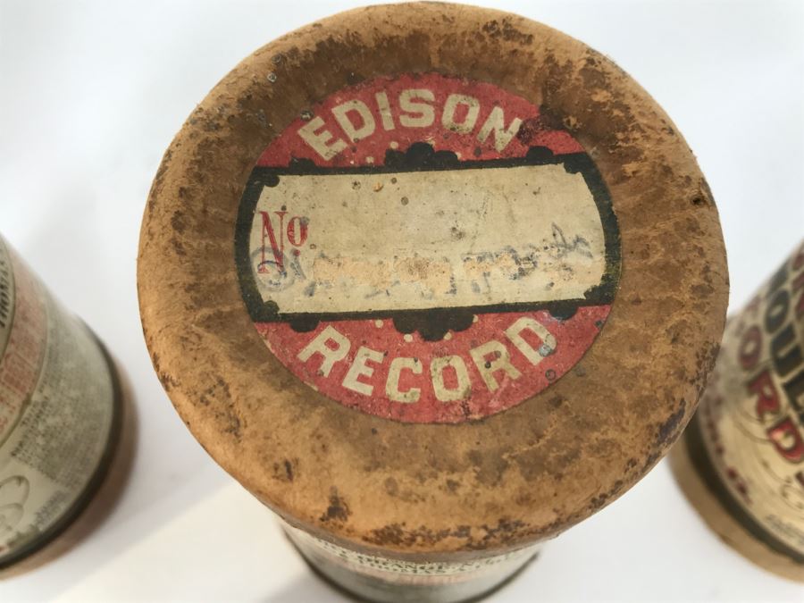 (6) Vintage Edison Records Wax Music Cylinders With Cylindrical Boxes For Use With An Edison Phonograph [Photo 8]