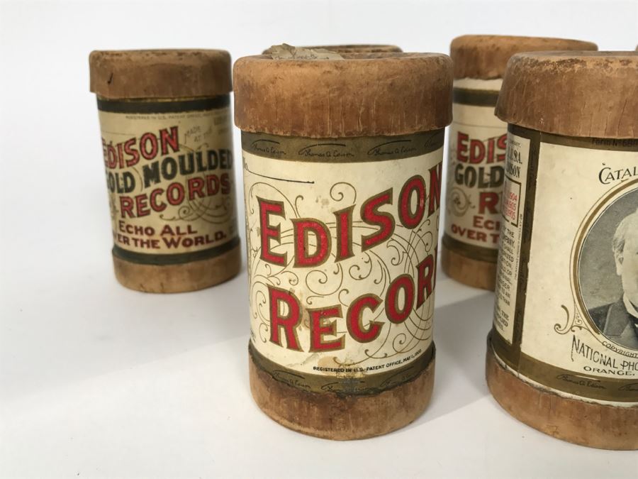 (6) Vintage Edison Records Wax Music Cylinders With Cylindrical Boxes For Use With An Edison Phonograph [Photo 3]