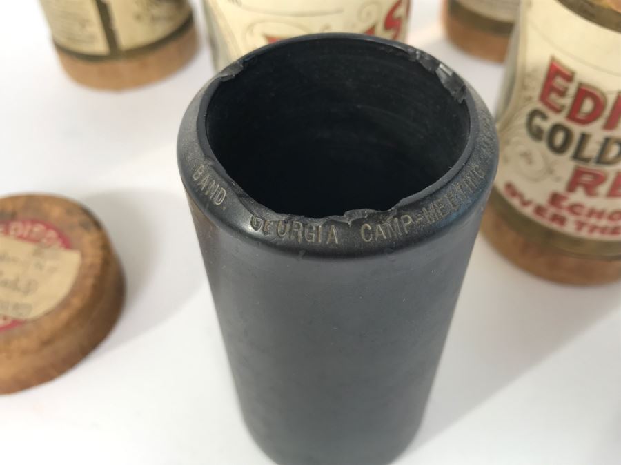 (6) Vintage Edison Records Wax Music Cylinders With Cylindrical Boxes For Use With An Edison Phonograph [Photo 12]