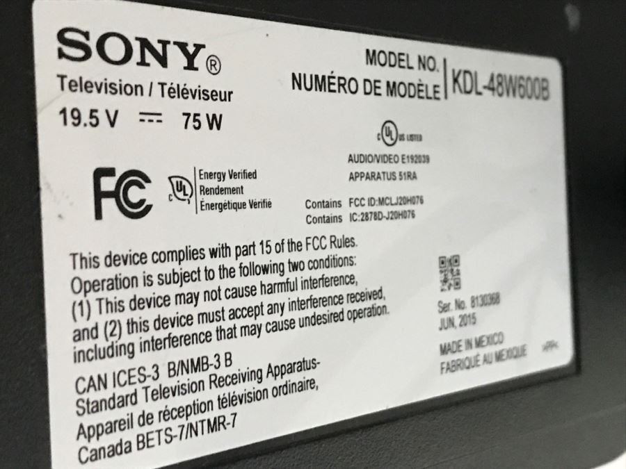 SONY Television KDL-48W600B 47.6' Full HD Smart LED TV With Metal Swing Arm Wall Mount And Remote [Photo 7]