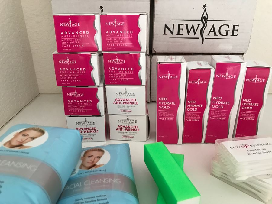 Huge Supply Of New Age Advanced Anti-Wrinkle Face Clean, Neo Hydrate Gold Face Serum, Cotton Swabs And Facial Wipes [Photo 1]