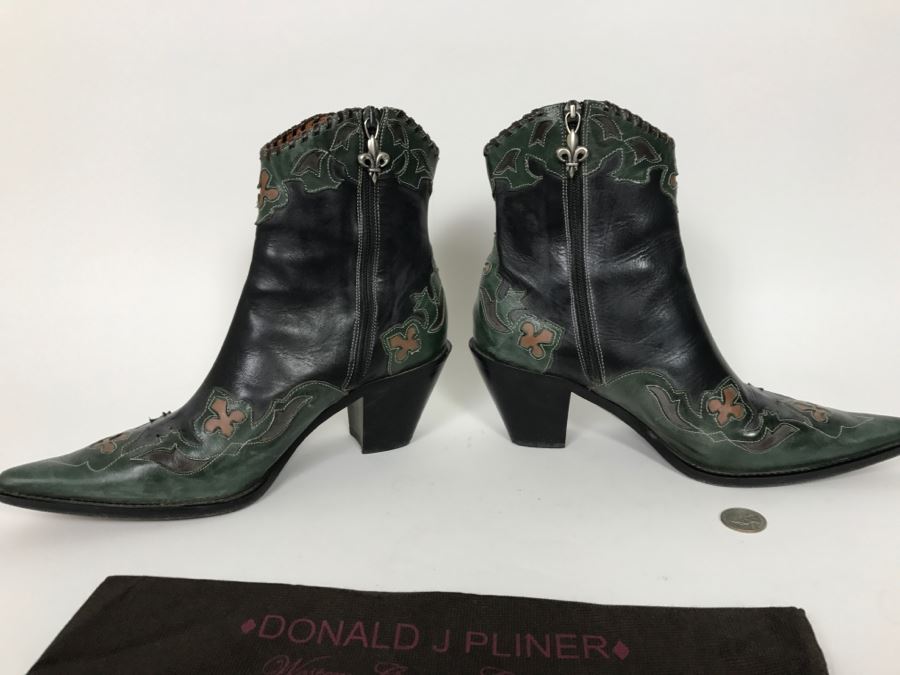 Donald J Pliner Western Couture Collection Ladies Boots Made In Italy Size 7 1/2M [Photo 6]