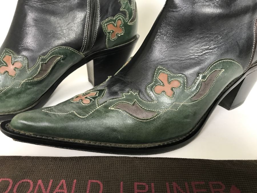 Donald J Pliner Western Couture Collection Ladies Boots Made In Italy Size 7 1/2M [Photo 4]