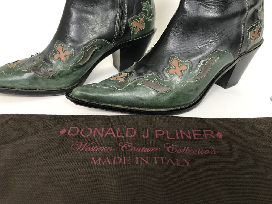 Donald J Pliner Western Couture Collection Ladies Boots Made In Italy Size 7 1/2M [Photo 3]