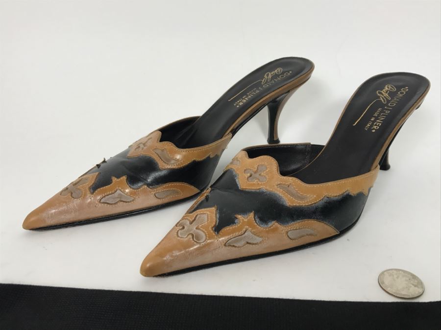 Donald J Pliner High Heel Ladies Shoes Made In The Mountains Of Italy Size 7 1/2 M [Photo 2]