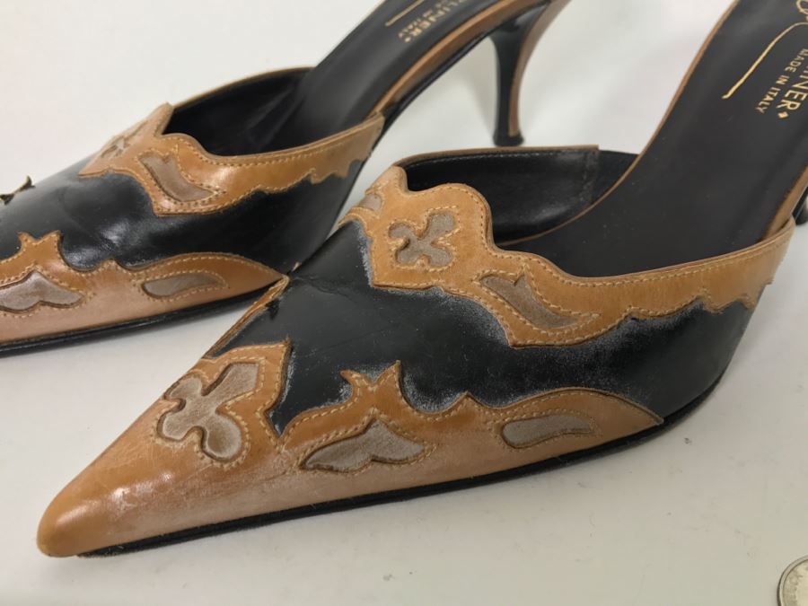 Donald J Pliner High Heel Ladies Shoes Made In The Mountains Of Italy Size 7 1/2 M [Photo 3]