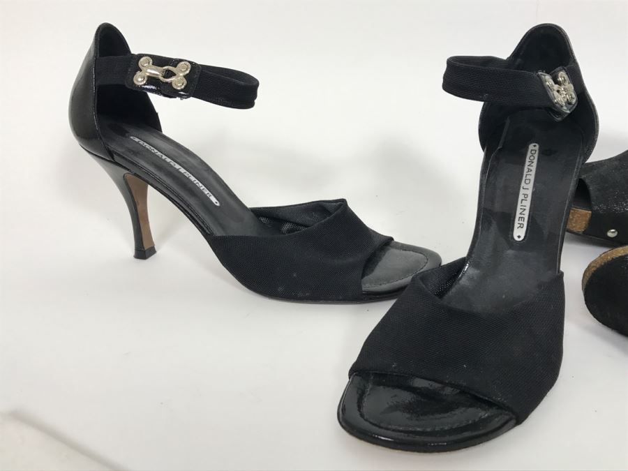 Pair Of Black Donald J Pliner Ladies High Heel Shoes Size 7 1/2M And 8M