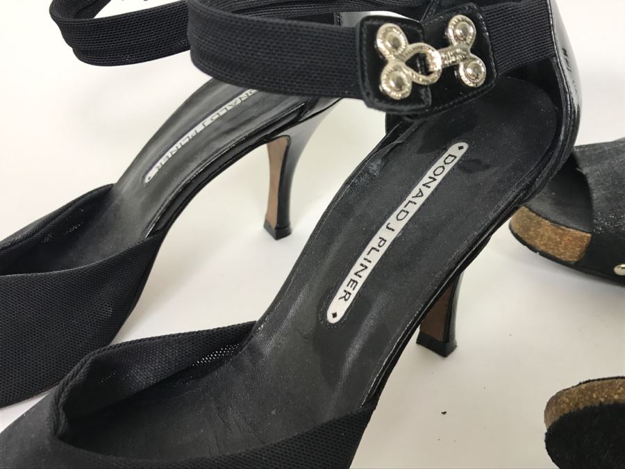 Pair Of Black Donald J Pliner Ladies High Heel Shoes Size 7 1/2M And 8M [Photo 11]