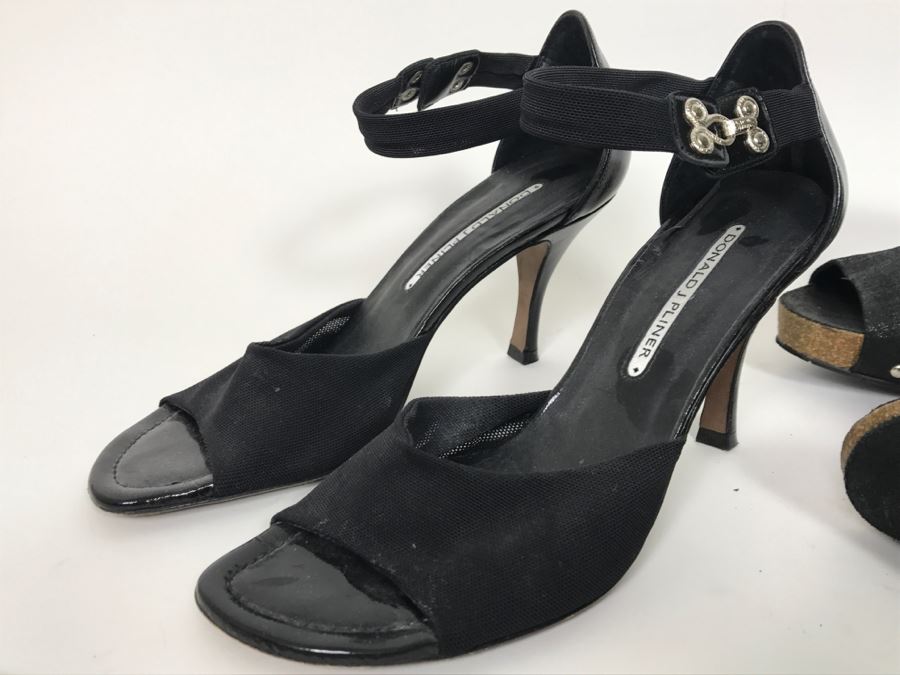 Pair Of Black Donald J Pliner Ladies High Heel Shoes Size 7 1/2M And 8M [Photo 9]